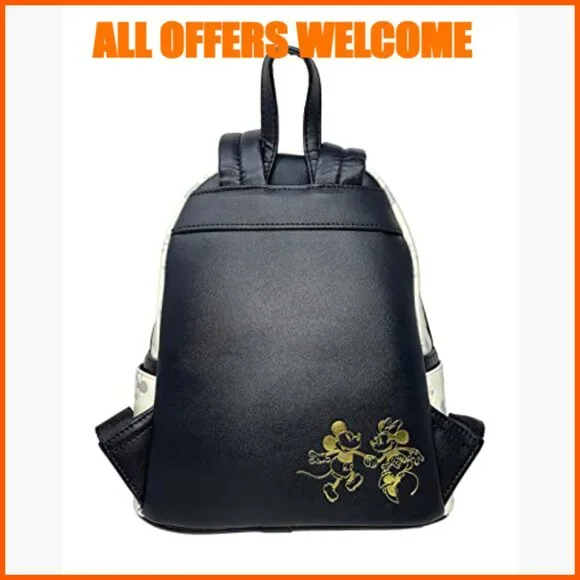 Faux Leather Mickey Mouse Shoulder Bag with Adjustable Straps